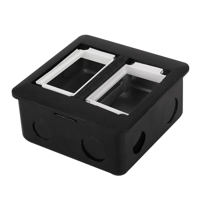 Black Push-Cover Floor Box – 6 Module Capacity (BF 134P)