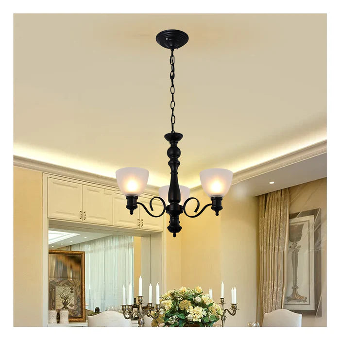 3-Light Chandelier with Frosted Glass Shades PL 1104-03