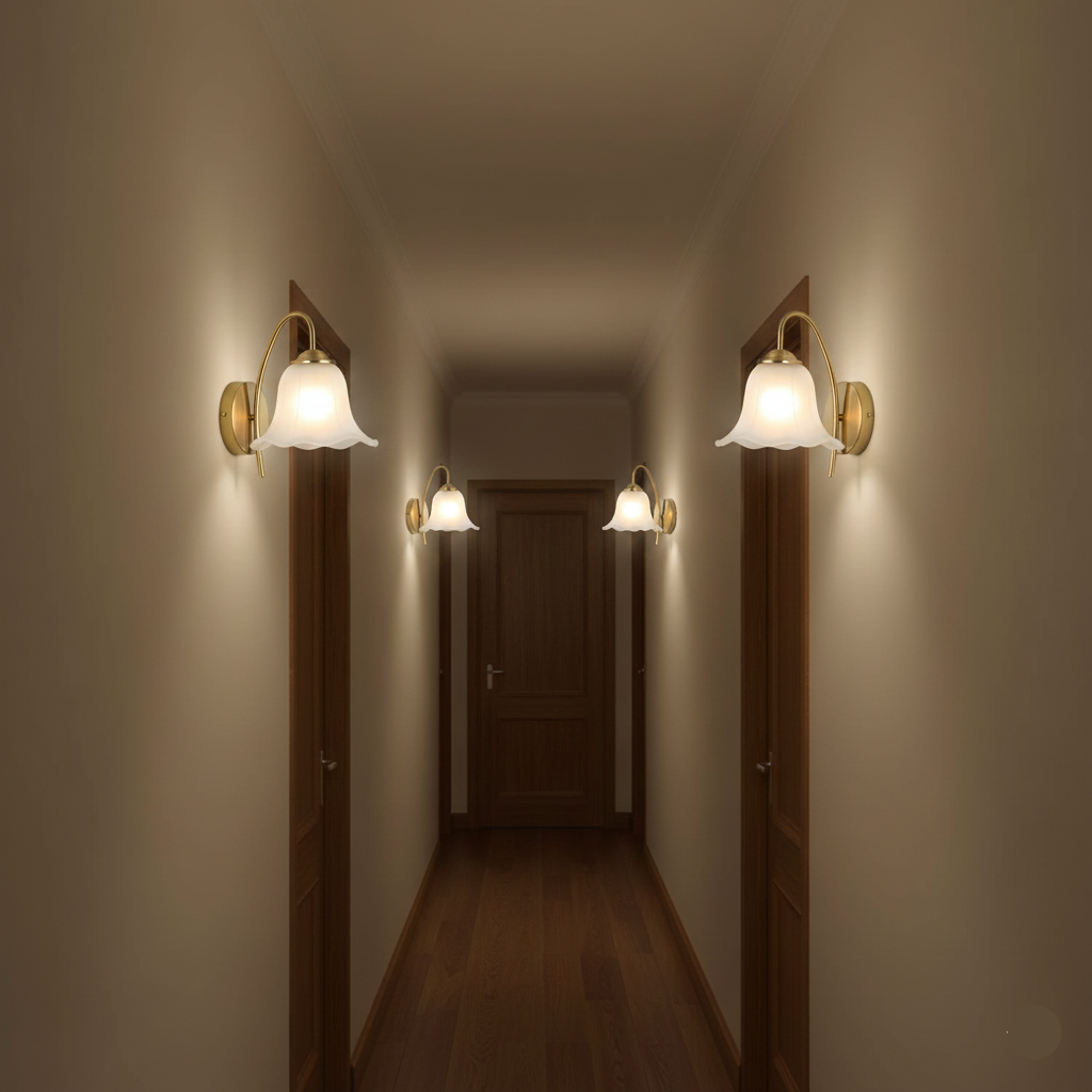 Classic Curved Bell Wall Light (PL 2528-GL-WH)