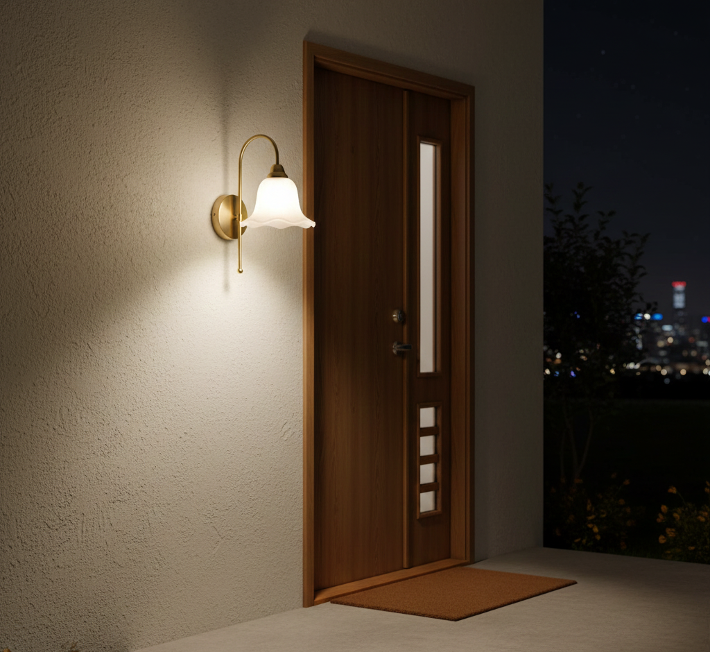 Classic Cone Frosted Glass Wall Light (PL 2535-GL-CL)