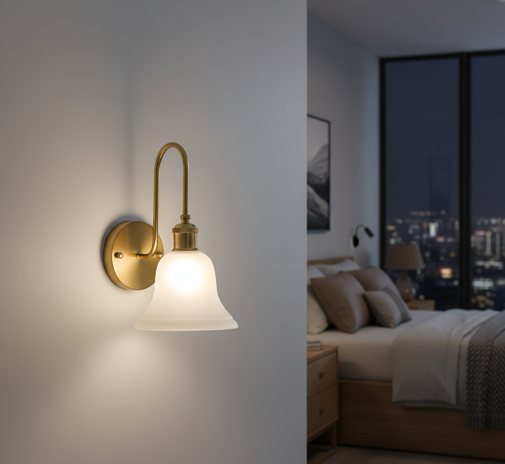Decorative Hexagonal Frosted Glass Wall Light (PL 2544-GL-WH)
