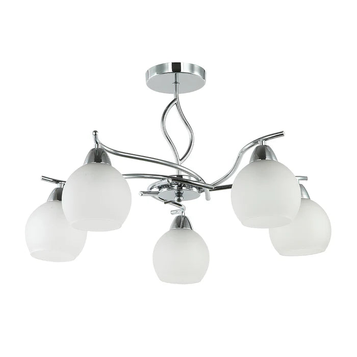 Silver & White 3-Light Pendant