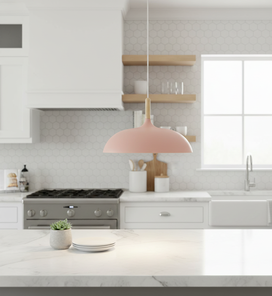 Soft Matte Pink Dome Ceiling Light (PL 7684-PK)