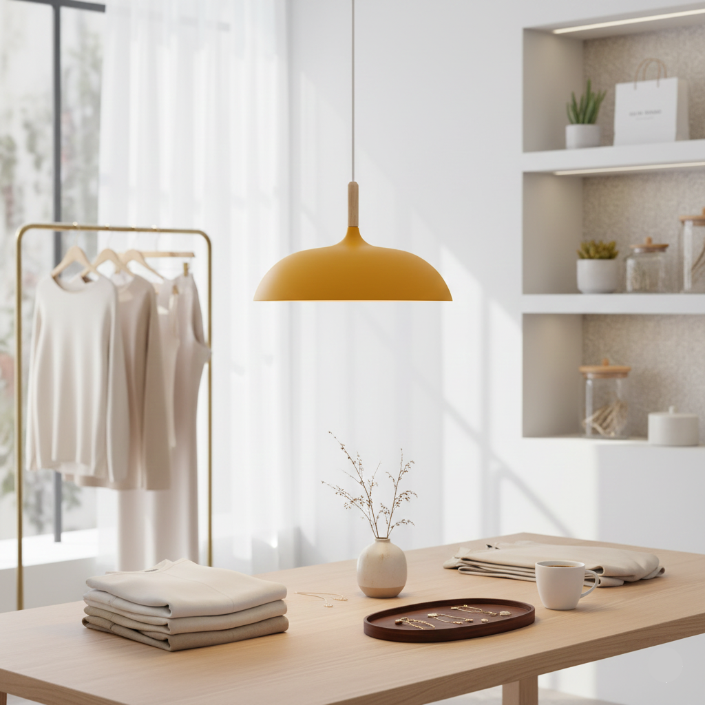 Vibrant Yellow Dome Pendant Light (PL 7684-YL)