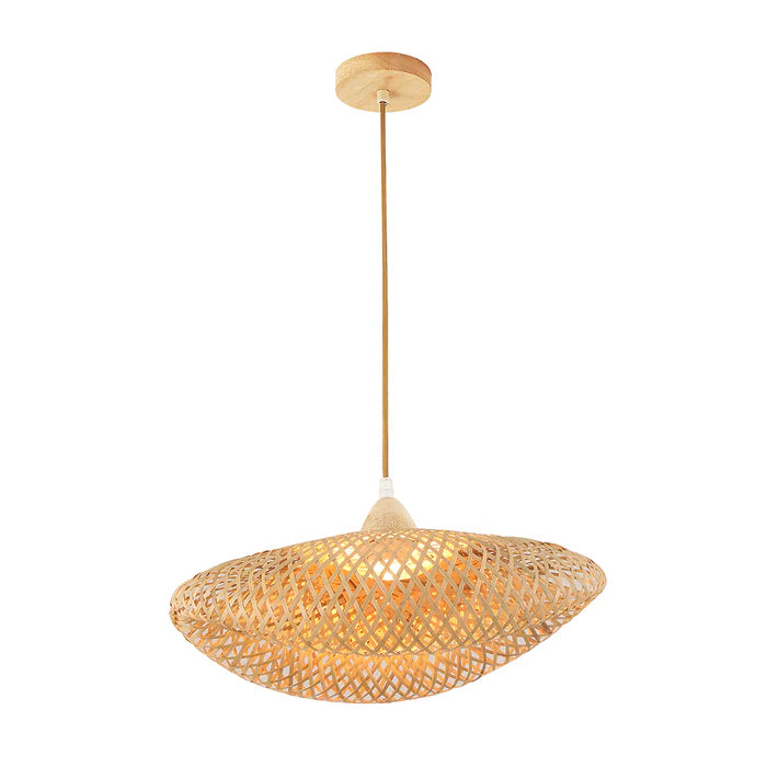 Bamboo Pendant Lamp – Natural Wood Finish, 40cm (PL WD25-09)