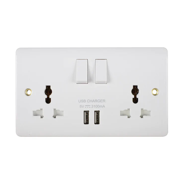Universal Double Outlet w/2 USB