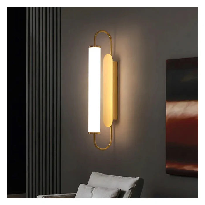 Sleek Brass and Opal Glass Wall Light (WH 2024-12-21-TC)