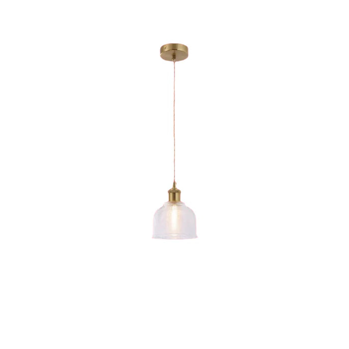 Ribbed Glass Dome Pendant Light 1*E27