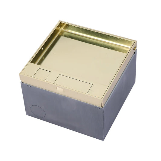 Gold/Silver Recess-Mount Floor Box – 4 Module Capacity, 130×130mm (BF 130P-)