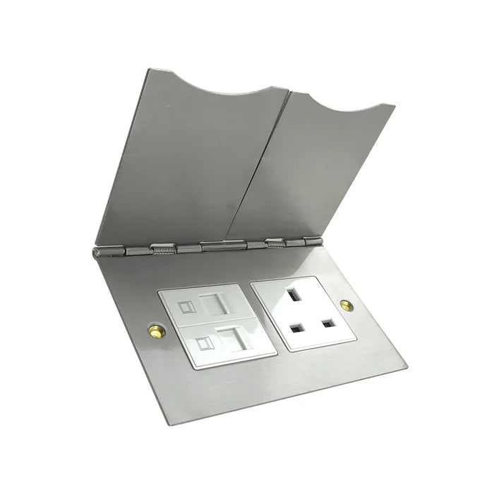 Floor Switch Socket 1G 13A + 2 RJ45 Data (BF 5213-02)