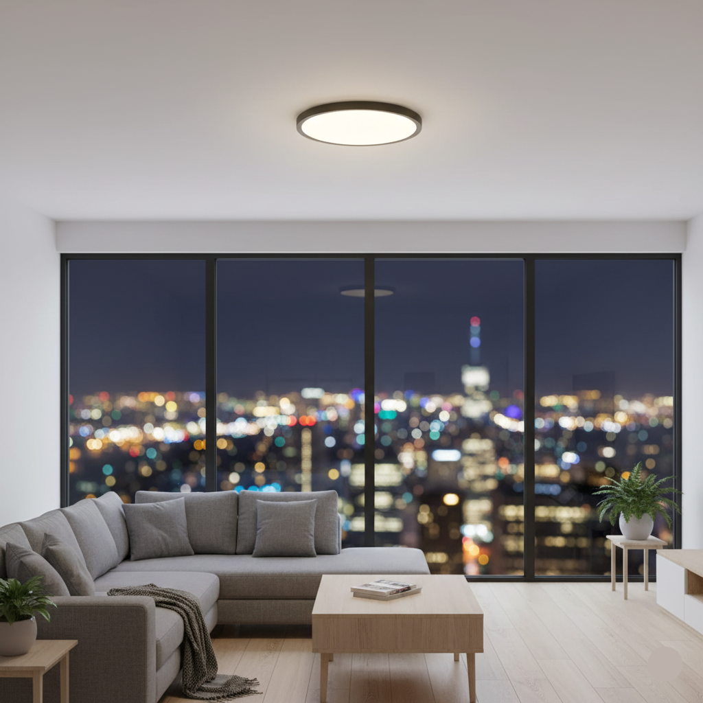 Ceiling Light LED Round Slim 60W - Black/White Trim(CL A500-)