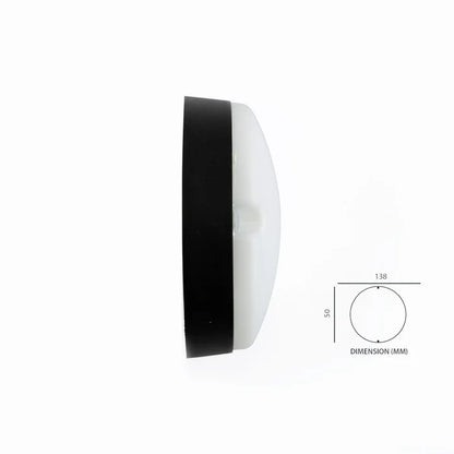 Black Round LED Warm White Bulkhead 12 Watts (CL AR12-BK-)