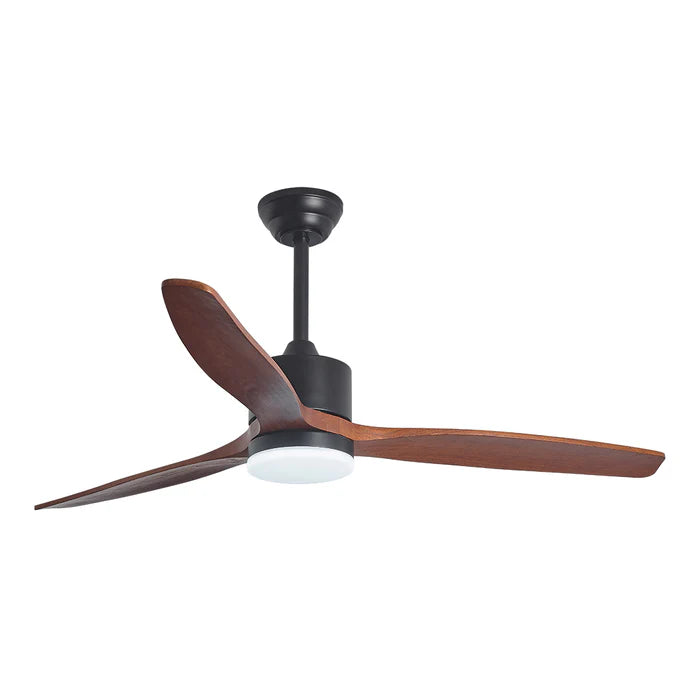 Modern Ceiling Fan with Wooden Blades & Integrated LED – 52 Inch (DF WD56-BR-02)