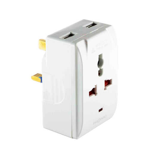 1way 13A Universal Multi Plug Adaptor w/ USB