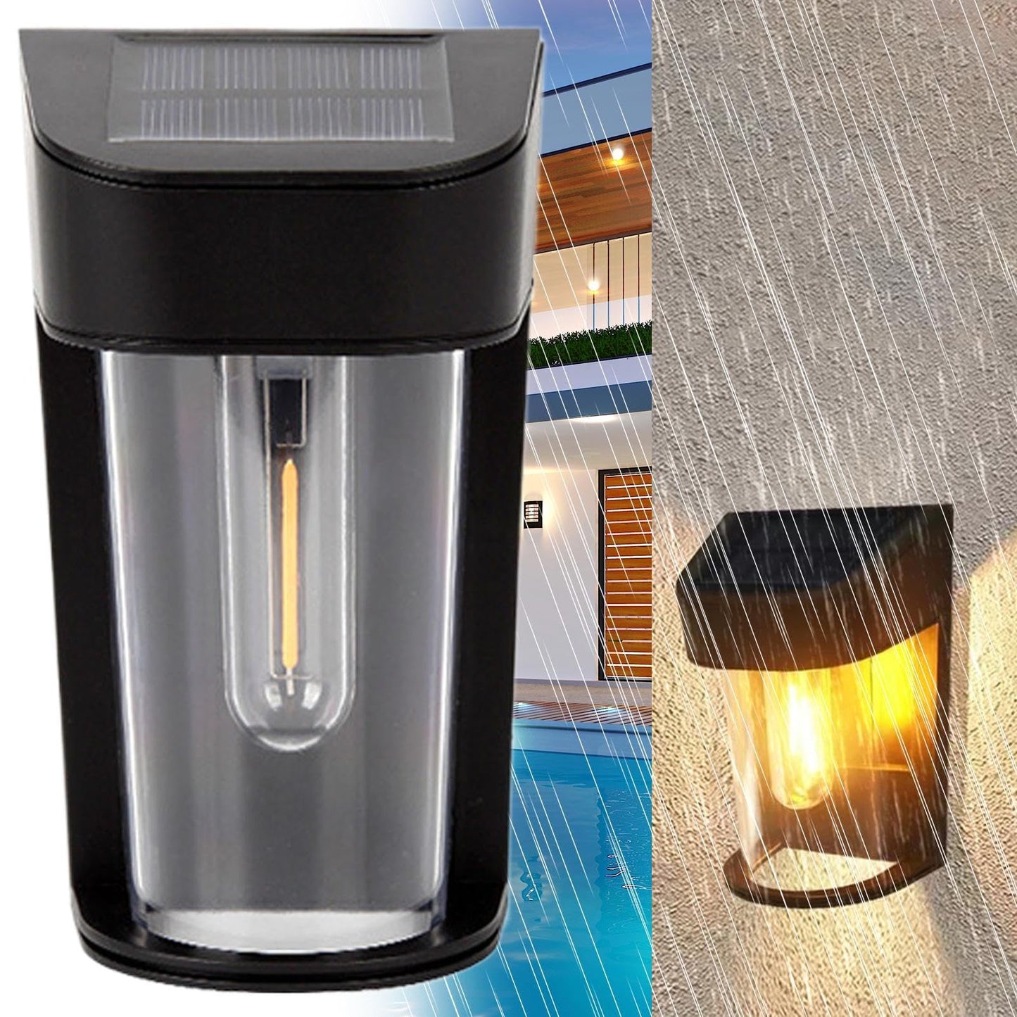 Solar Wall Light 2V/0.33W IP44 3000K (EST SOLR-02-WW)