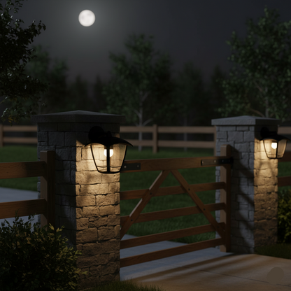 Traditional Curved Downward Gate Light (ILU 604B-BK)