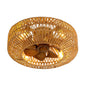 Woven-Style Ceiling Fan Light – Natural Fiber Look, 495mm (KD 1704)