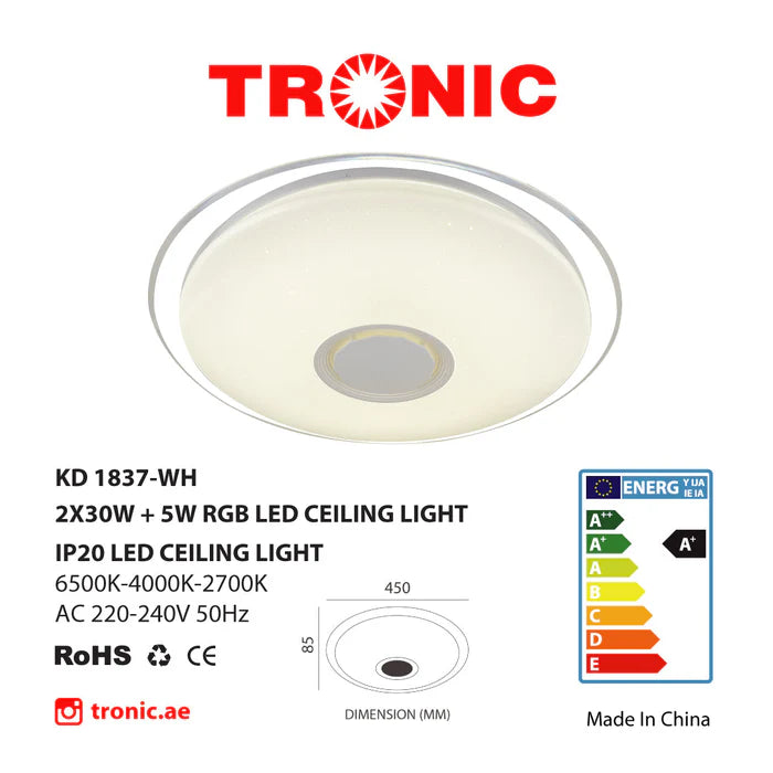 Remote Control Tri Colour LED Light with Inbuilt Bluetooth Speaker