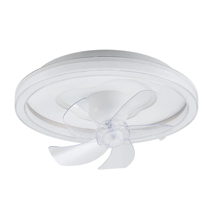 Round LED Ceiling Fan with Transparent Blades – Tri-Color Light (KD 1860)