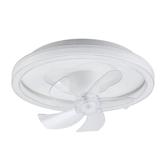 Round LED Ceiling Fan with Transparent Blades – Tri-Color Light (KD 1860)