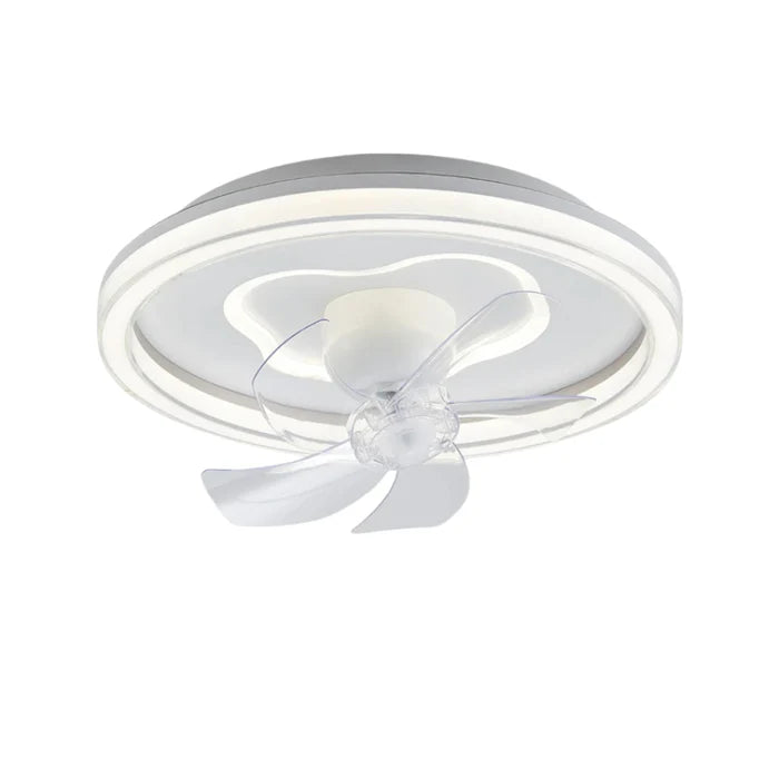 Round LED Ceiling Fan with Transparent Blades – Tri-Color Light (KD 1860)