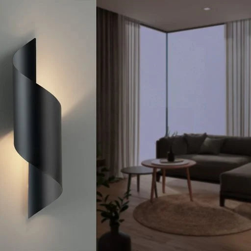 Black Spiral Wall Light (LL 6006-BK-WW)