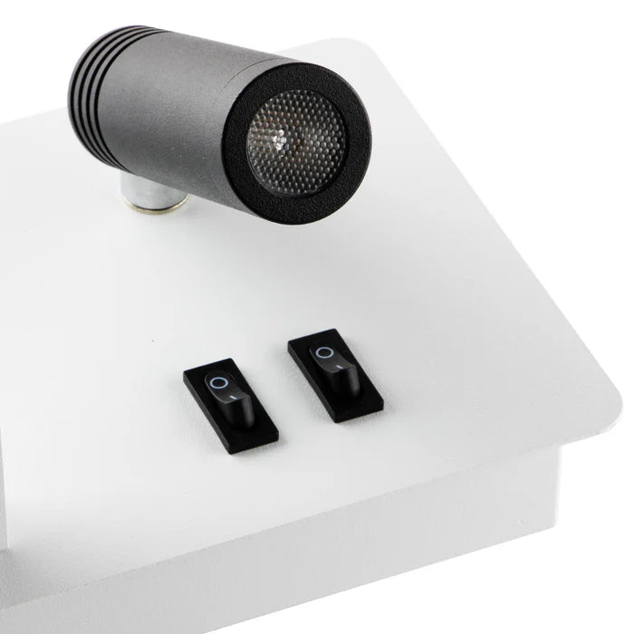 Premium Bedside Wall Lamp with USB Charging Port & Reading Light (LL 602UB-20-WH-WW)