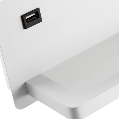 Premium Bedside Wall Lamp with USB Charging Port & Reading Light (LL 602UB-20-WH-WW)