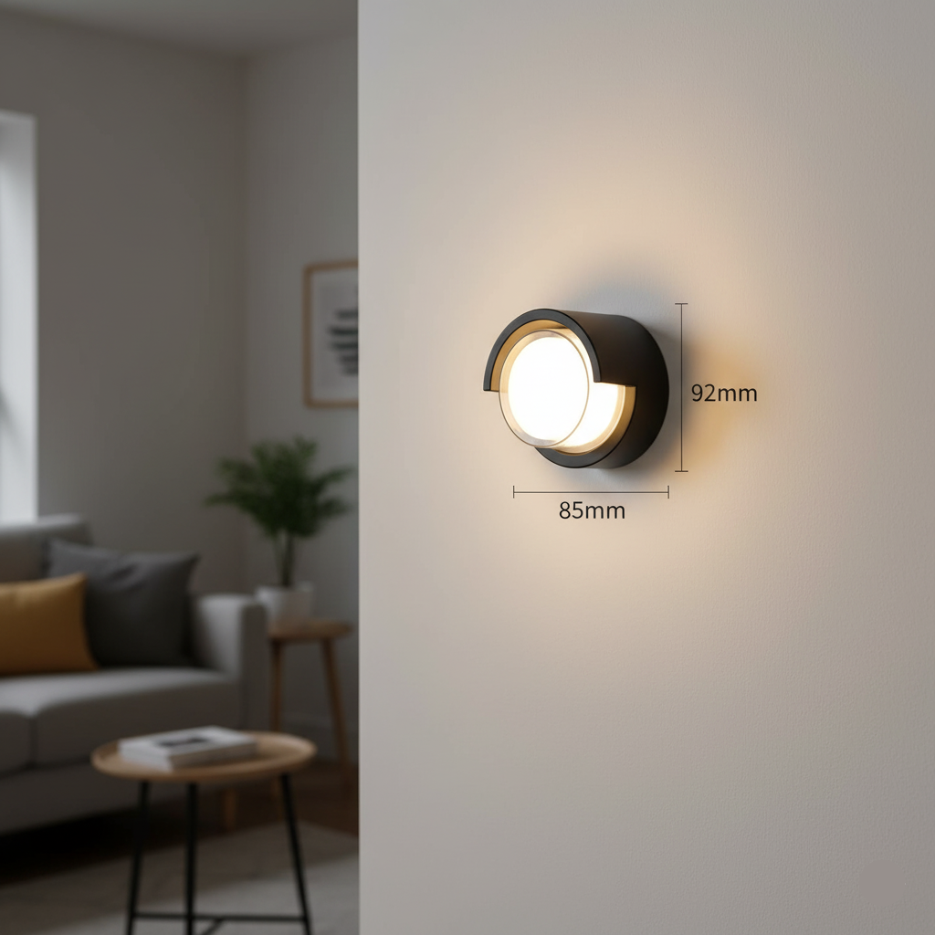 Black LED Wall Light (LL 6050-BK-WW)