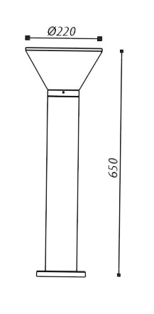 Black Cone-Shaped Garden Bollard (LL 7362-65-BK)