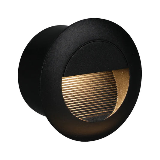 LED Step Light – Round Black Grille 3W, IP54 Rated (LL STEP-03-TC)
