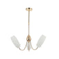 Golden Chandelier Lamp with White Glass Shades (PL 7001-14-03-GD)