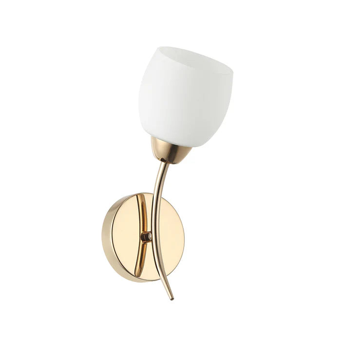 Decorative Wall Lamp – Golden/White with Frosted Glass Shade (PL 7010-14-01)