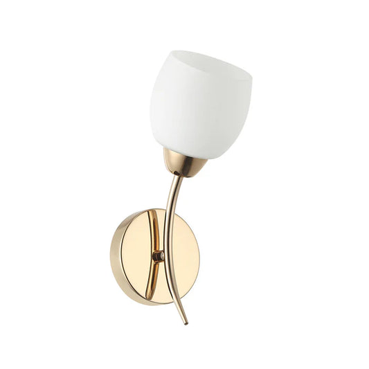 Decorative Wall Lamp – Golden/White with Frosted Glass Shade (PL 7010-14-01)