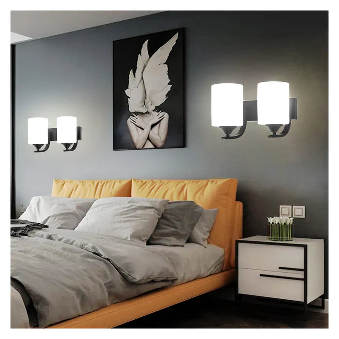 Frosted Glass Shades Wall Light Double Lamp