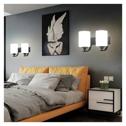 Frosted Glass Shades Wall Light Double Lamp