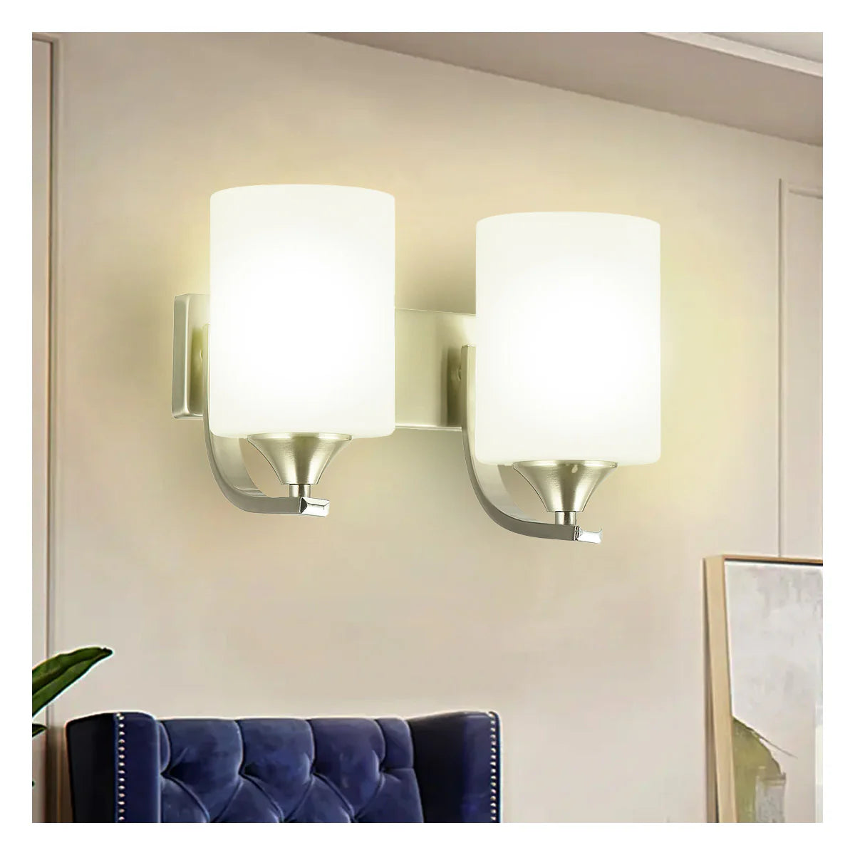 Frosted Glass Shades Wall Light Double Lamp