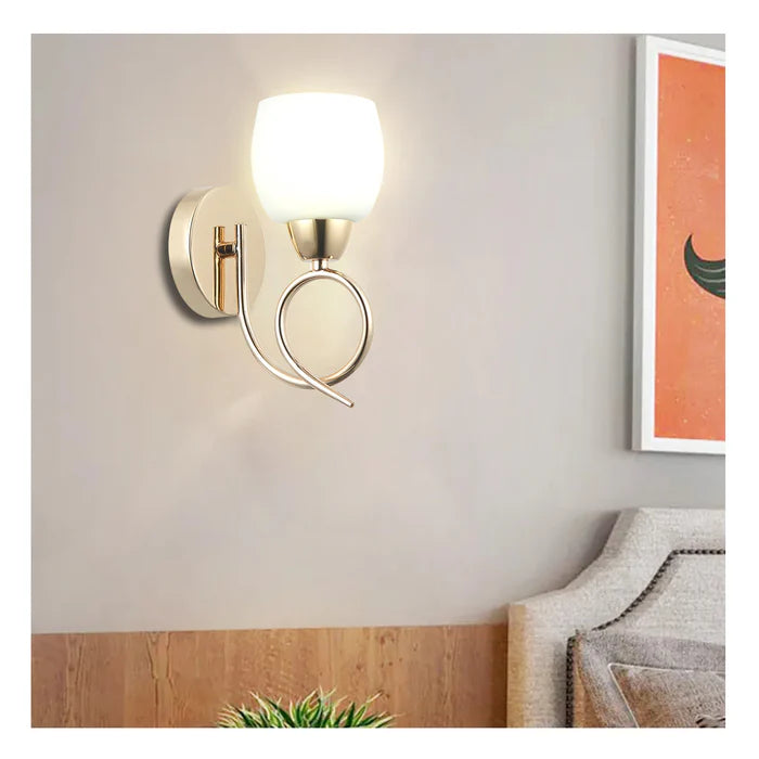 Modern Wall Light with Frosted Glass Shade