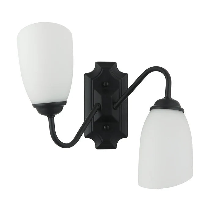 Modern Silver Double Wall Sconce with Frosted Glass Shades