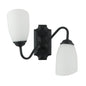 Modern Silver Double Wall Sconce with Frosted Glass Shades