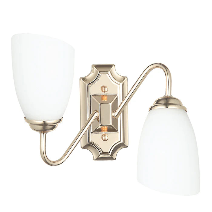 Modern Silver Double Wall Sconce with Frosted Glass Shades