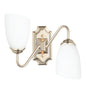 Modern Silver Double Wall Sconce with Frosted Glass Shades