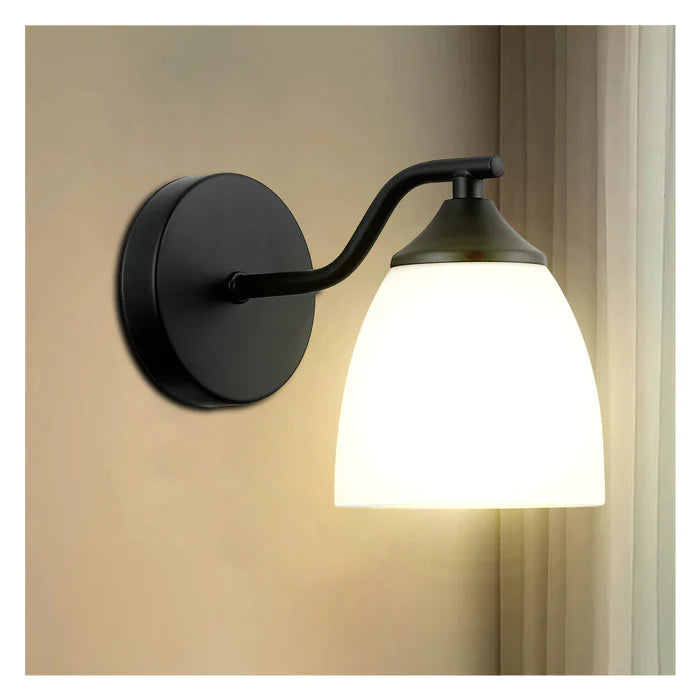 Indoor Modern Matte Wall Light Sconce with Frosted Glass Shade