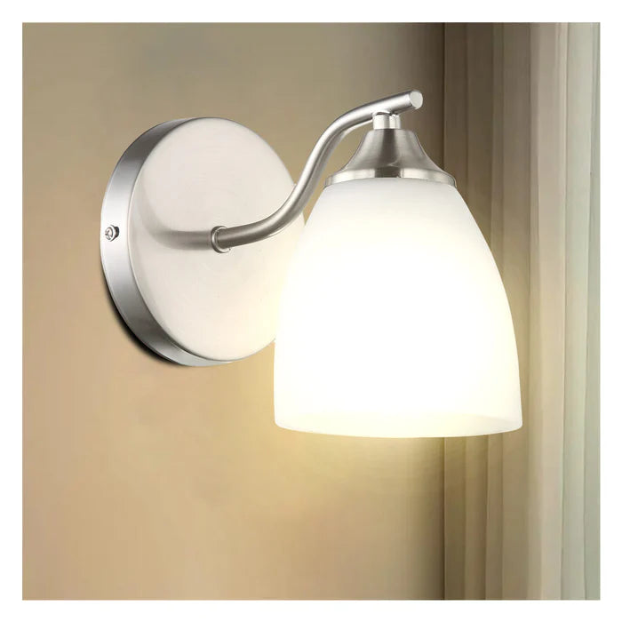 Indoor Modern Matte Wall Light Sconce with Frosted Glass Shade