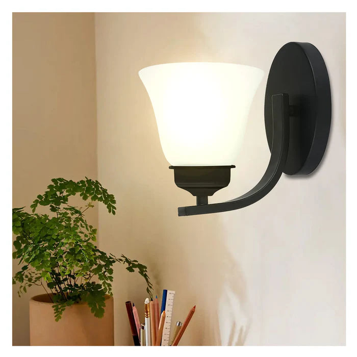 Premium Indoor Wall Light Matte Wall Sconce with Frosted Glass Shade