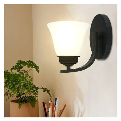 Premium Indoor Wall Light Matte Wall Sconce with Frosted Glass Shade