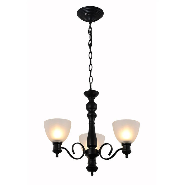 3-Light Chandelier with Frosted Glass Shades PL 1104-03