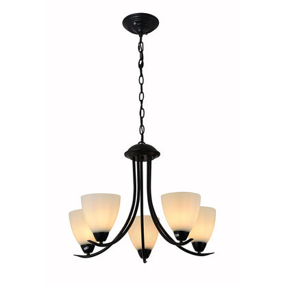 5-Light Chandelier Light With Frosted Glass Shades PL 1104-05
