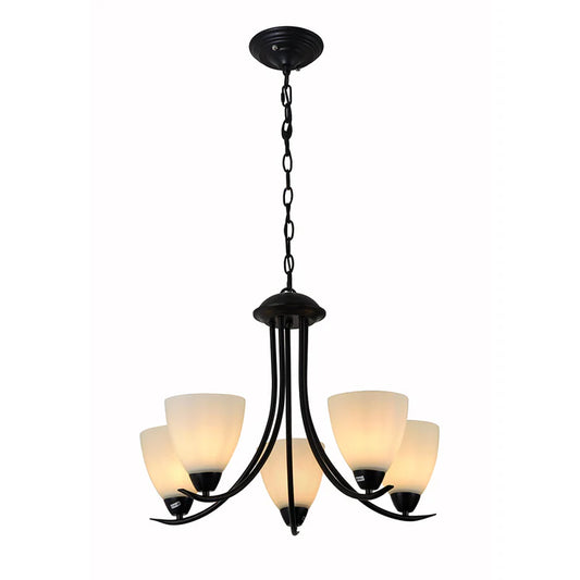 5-Light Chandelier Light With Frosted Glass Shades PL 1104-05