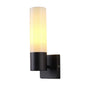 Black Modern Wall Lamp with Frosted Glass Cylinder (PL 1120-01-BK)